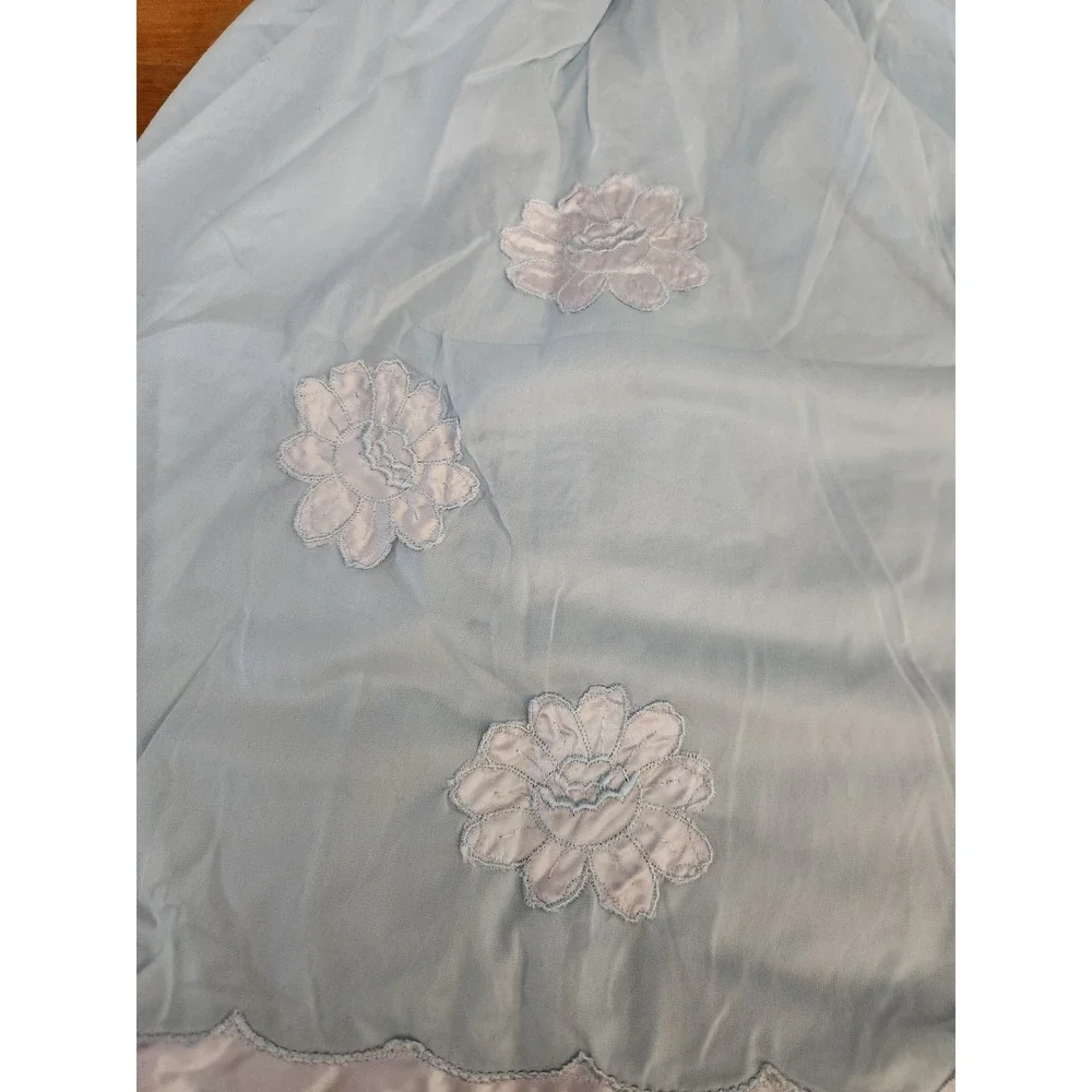 70s/80s Blue Floral Half‎ Slip - Picture 4 of 4